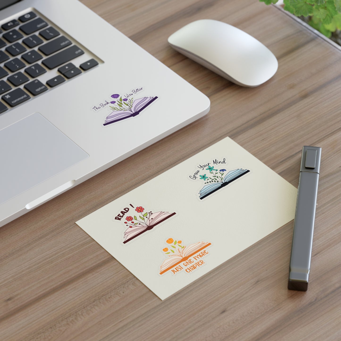 Inspirational Book-Themed Sticker Sheets for Readers