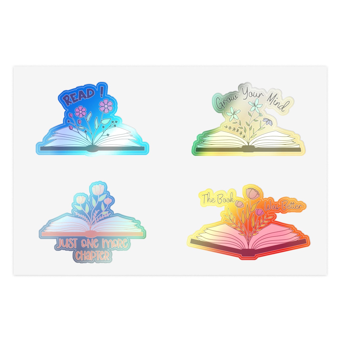 Inspirational Book-Themed Sticker Sheets for Readers