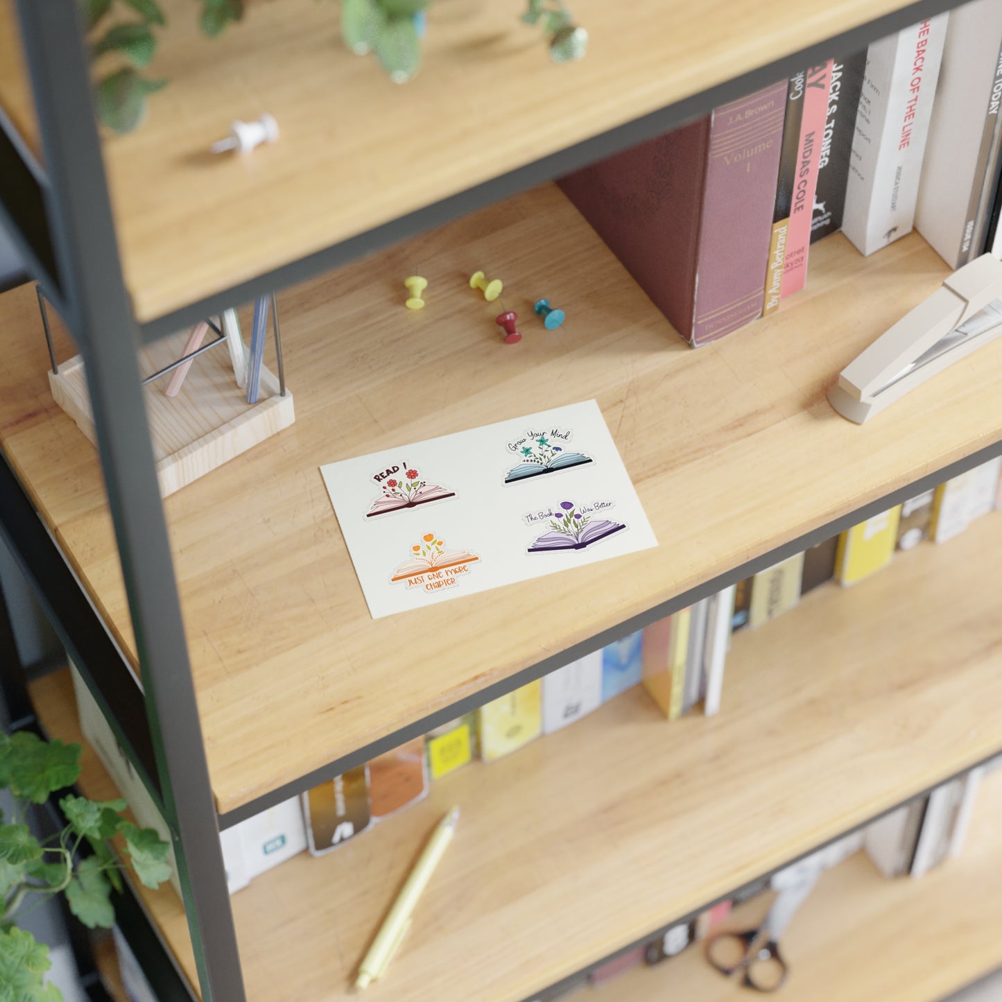 Inspirational Book-Themed Sticker Sheets for Readers