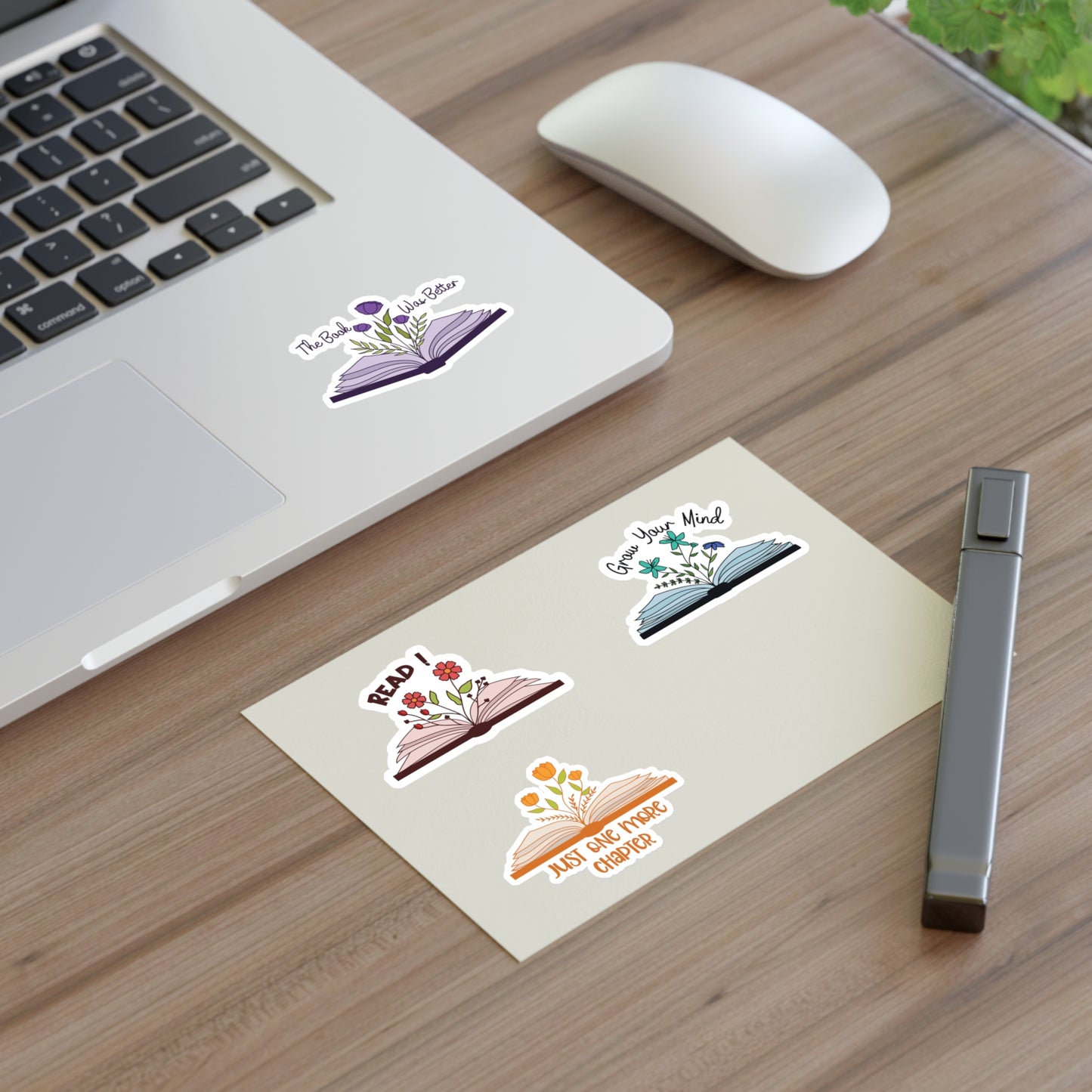 Inspirational Book-Themed Sticker Sheets for Readers