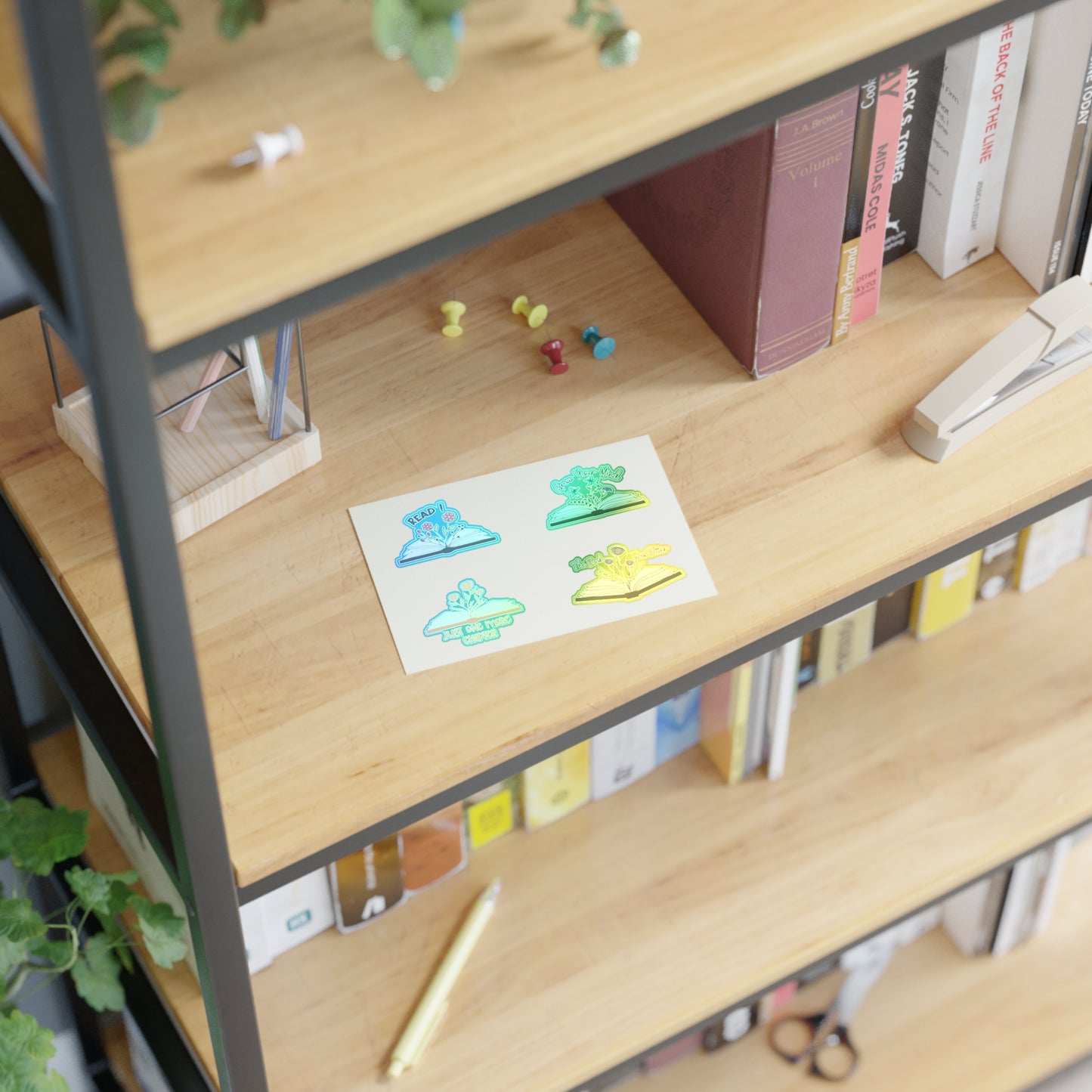 Inspirational Book-Themed Sticker Sheets for Readers