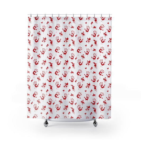 Bloody Hand Shower Curtains