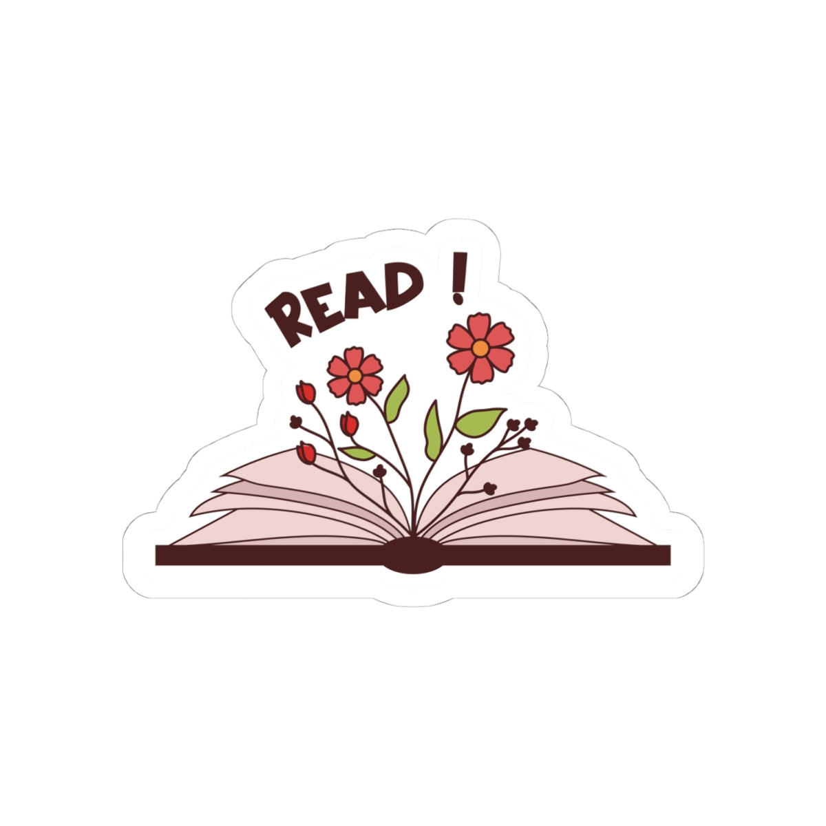 Inspirational Book Lover Stickers - "Read!" Floral Design